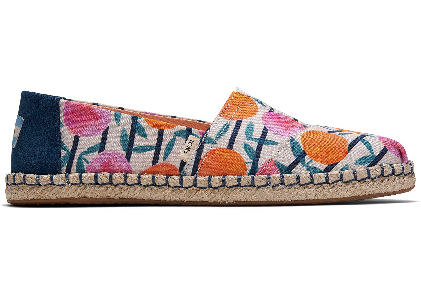 Toms Citrus Stripe Print - Womens Alpargata Espadrilles - Beige - NZ - 058176WGM